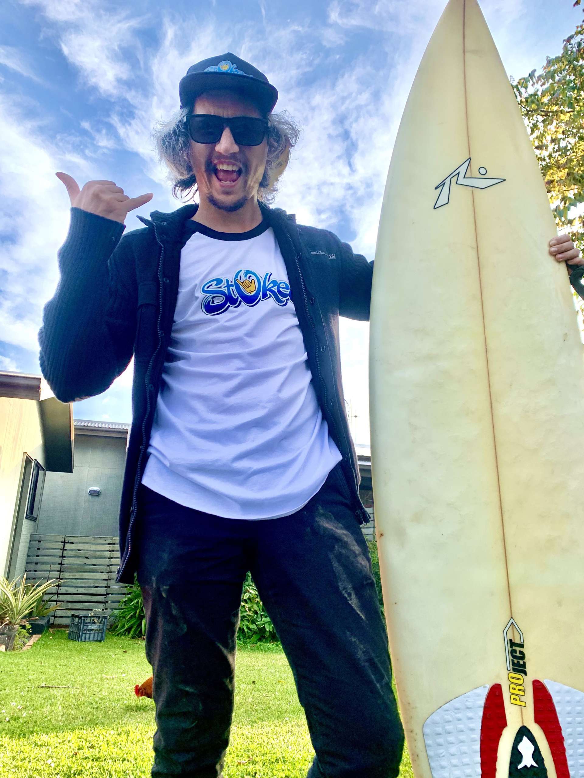 Jay with Surfboard
