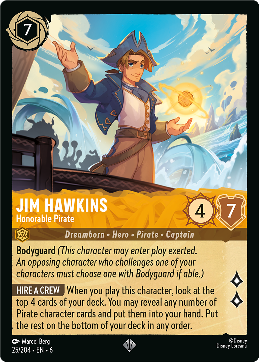 Disney Lorcana Azurite Sea Jim Hawkins Honorable Pirate Azurite Sea Jim Hawkins Honorable Pirate Card